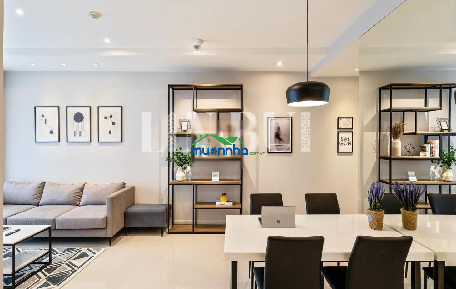 Cho thuê cc tại saigon royal, giá tốt 27 triệu, 88m2, 2pn, 2wc, full nội thất, view sông pháo hoa - 3