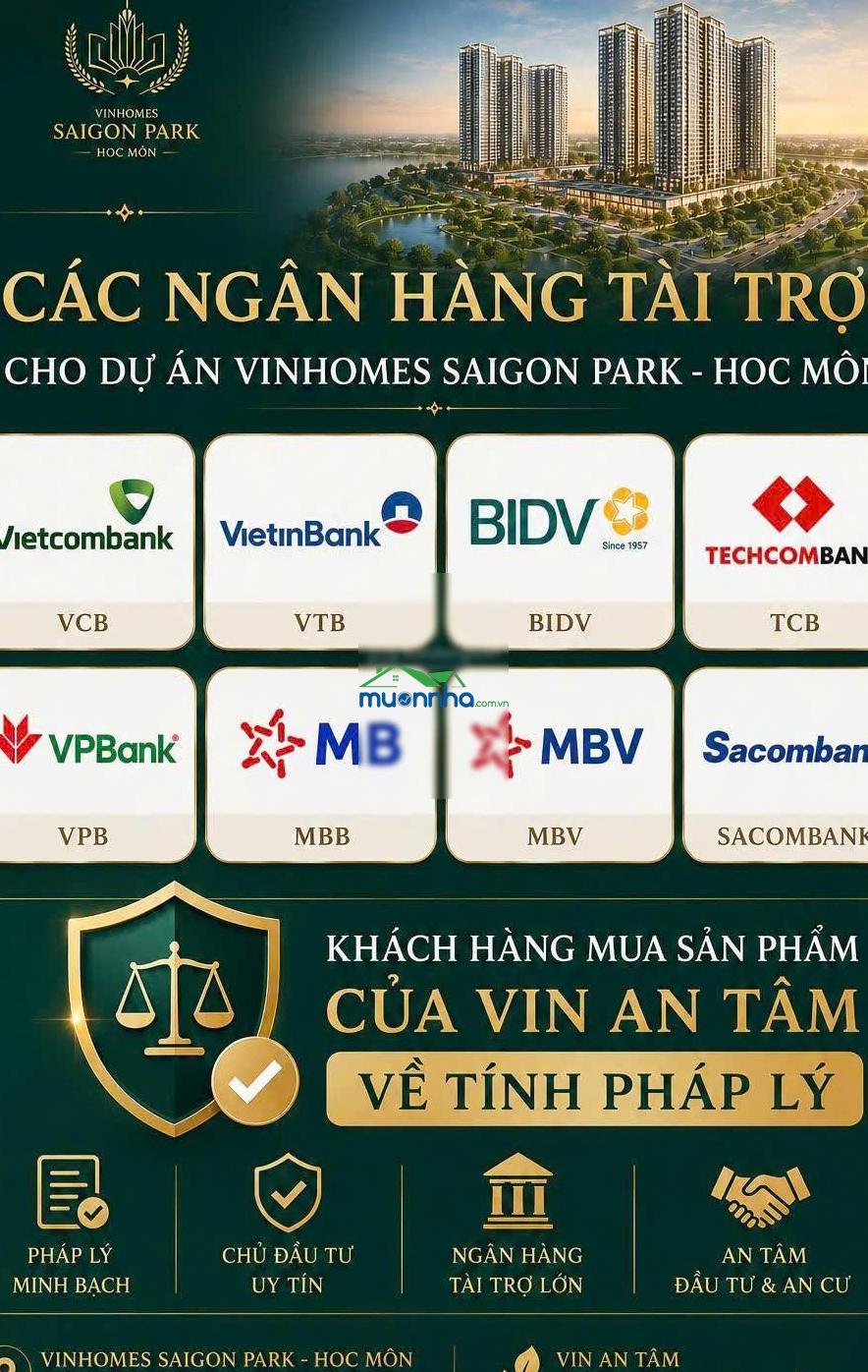 Vinhomes saigon park 1.080ha booking 100 triệu | ck 1% | hỗ trợ vay 80% | chọn căn đẹp giai đoạn 1