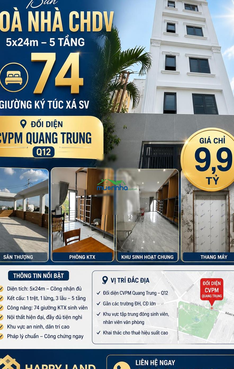 Bán tòa nhà căn hộ dịch vụ quận 12 thu nhập 60-100 triệu/tháng [1 tỷ/năm] - 4