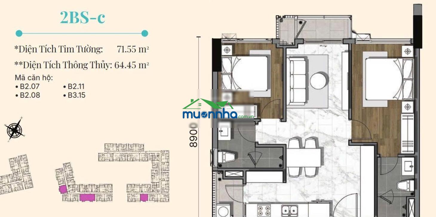 Căn hộ cao cấp quận 2 cũ gladia heights 2pn 2wc, dt 72m². giá chỉ từ 6,5 tỷ - 4