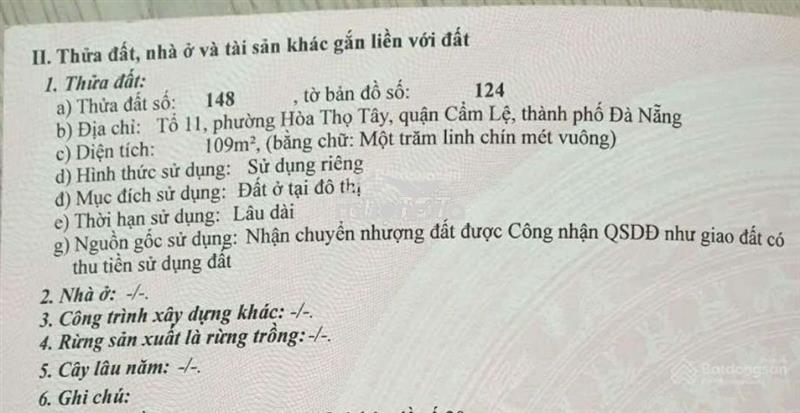 Bán đất nền cầu đỏ - túy loan,tổ 11, cẩm lệ, đà nẵng