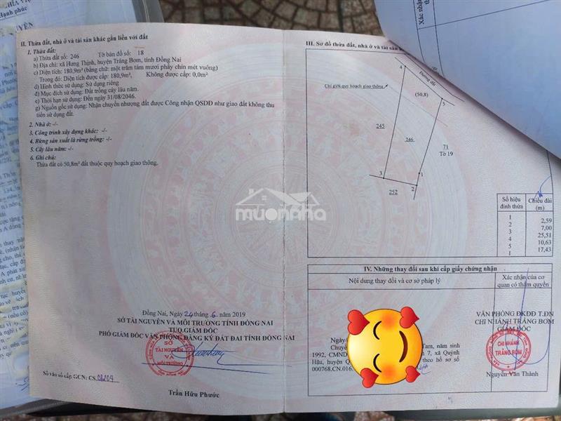 Bán đất hưng thịnh thành phố đồng nai