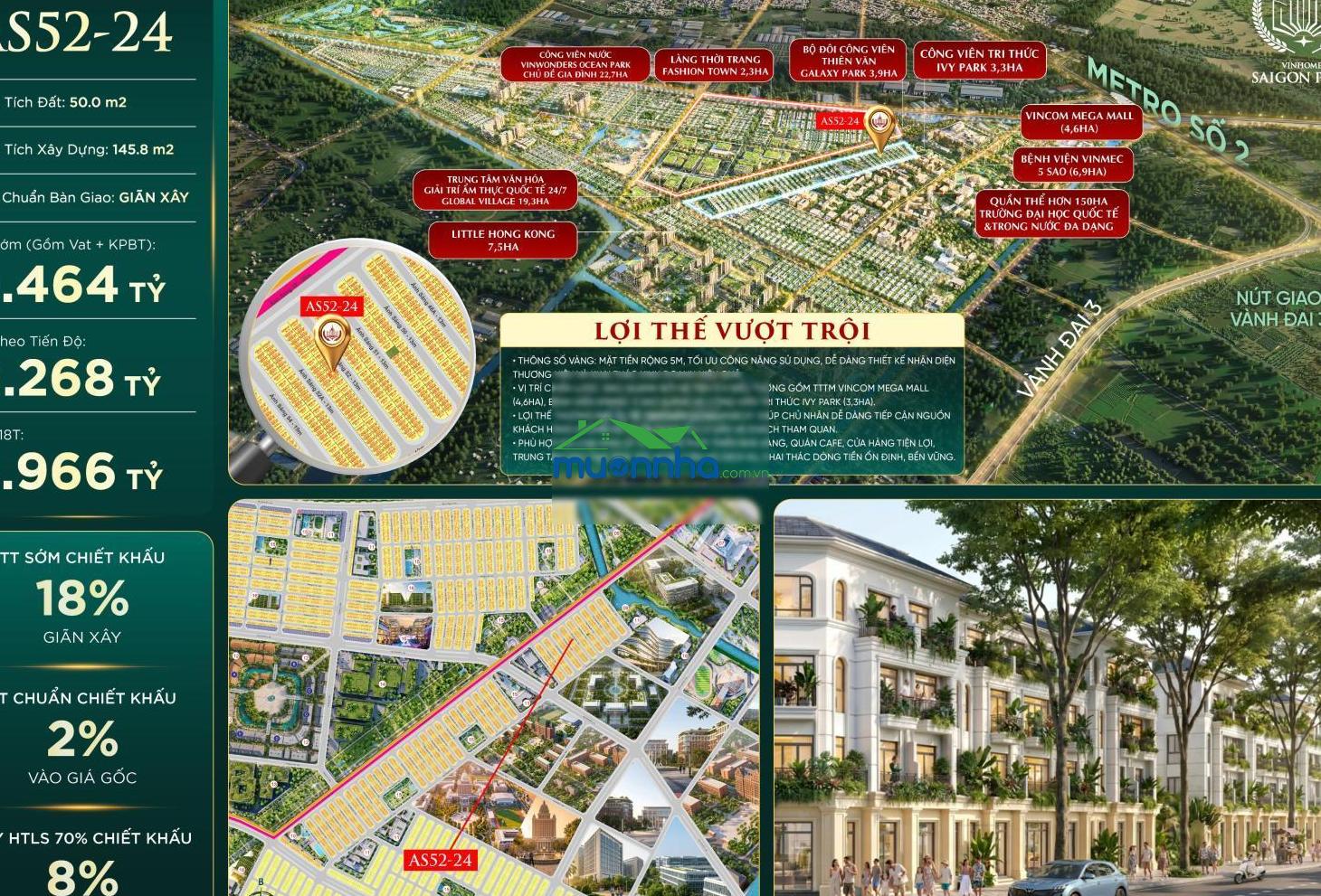 Chỉ 5,4 tỷ sở hữa ngay nhà phố liền kề tại dự án vinhomes saigon park