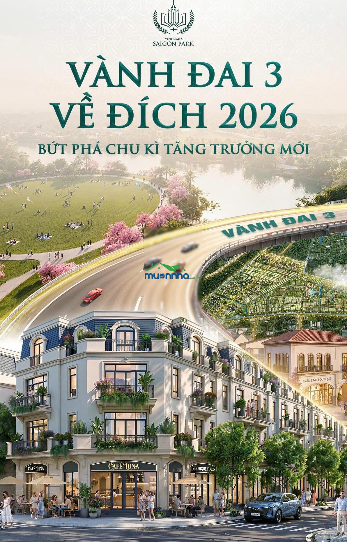 Nhà phố xây thô liền kề công viên giá chỉ 6 tỷ | dt 50m2 | vinhomes saigon park - 2