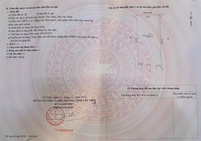 Bán nhanh 5hecta cao su đang khai thác tân hoà, tây ninh