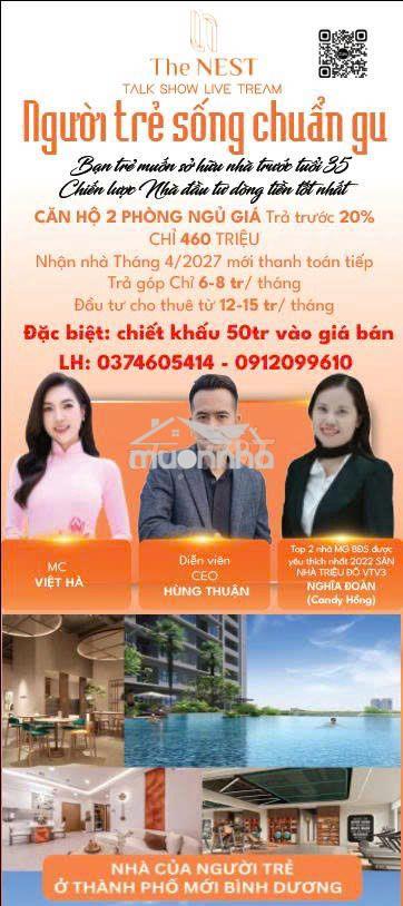 Căn hộ 2 pn đối diện siêu thị aeon thành phố mới bình dương chỉ 2,3tỷ