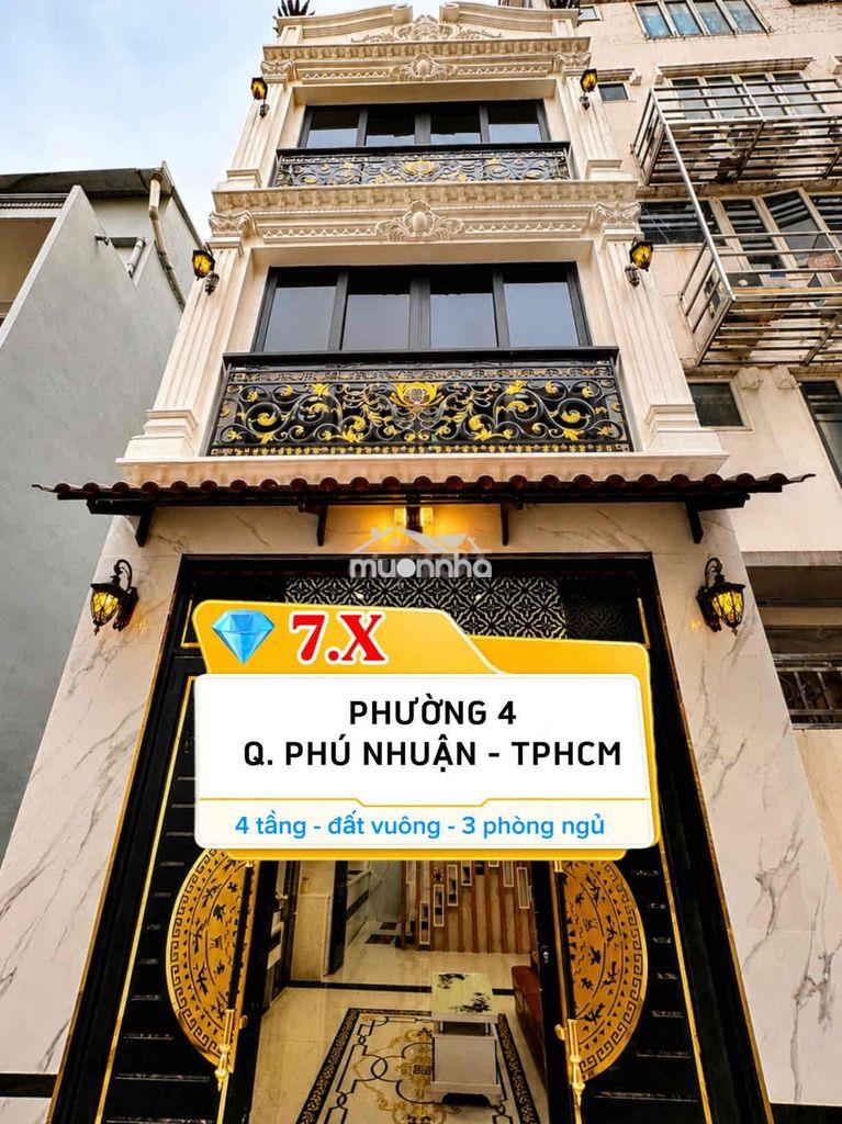 🏠 Nhà phú nhuận mới xây 100% - 4 tầng - đất vuông không lộ giới - 3pn
