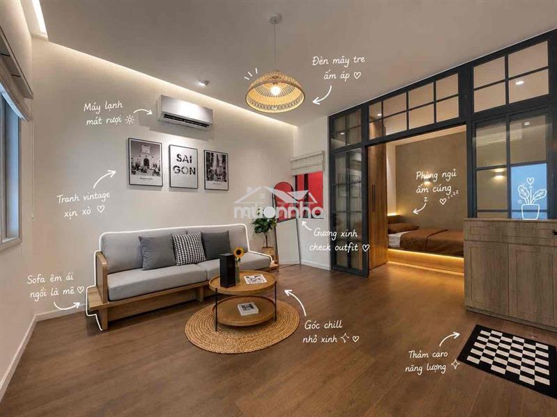 Căn hộ dịch vụ cho thuê 1pn full nội thất trống sẵn gần rmit, tdtu