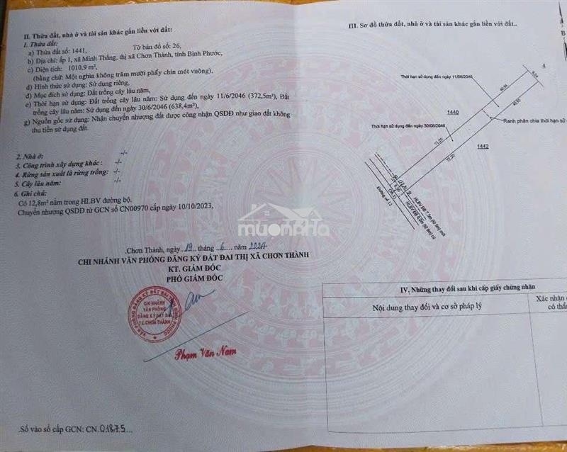 Đất 1011m2 chính chủ ngay trường tiểu học minh thắng, đồng nai