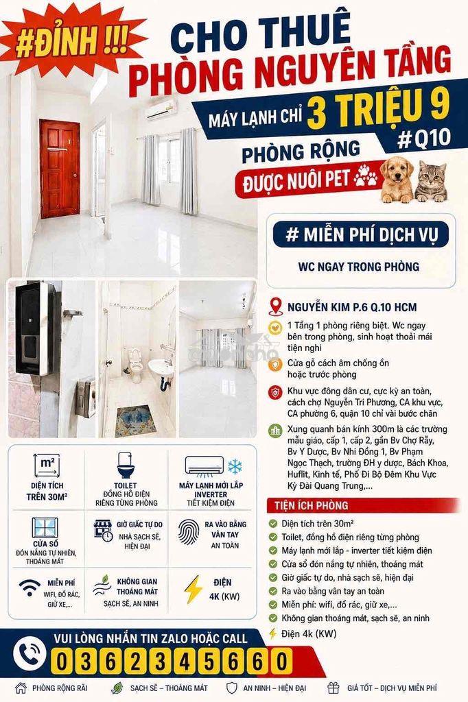 Cho thuê phòng máy lạnh nguyên tầng 1 giá tốt