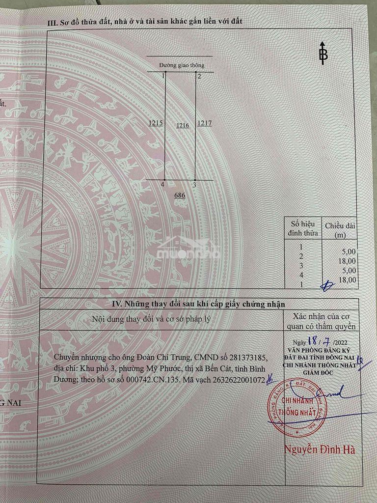 Bán đất p. dầu giây, tp. đồng nai