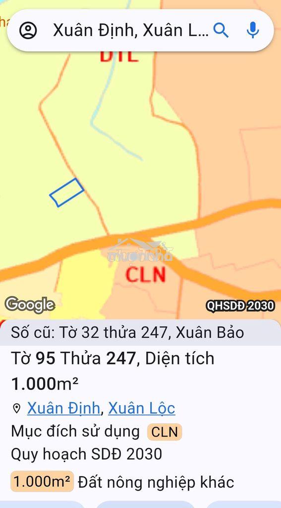 Bán đất xuân định.xuân lộc.tp đồng nai.1.000m2