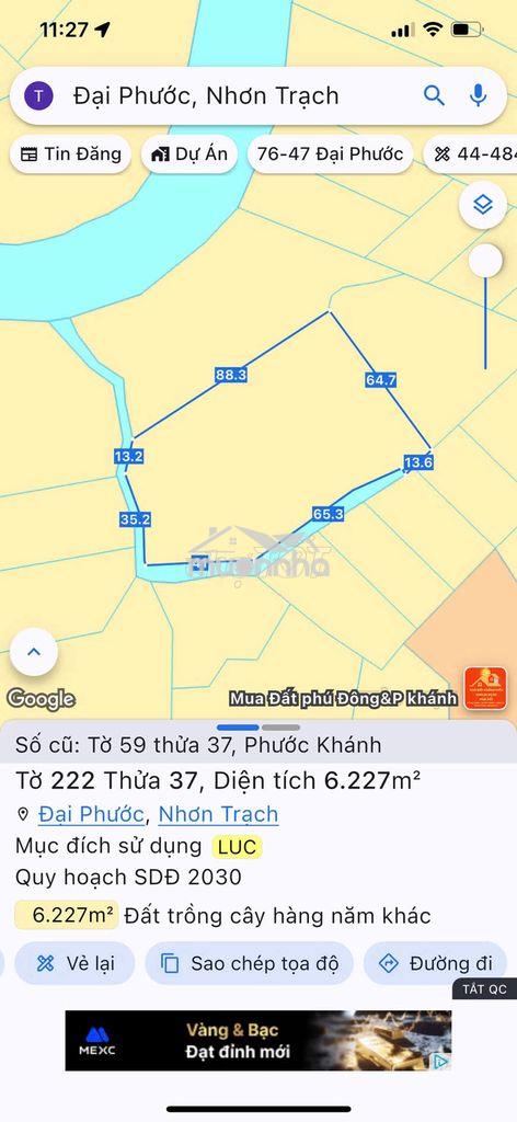 Hơn 1ha đất 3 mặt tiền rạch – giá chỉ 1 triệu/m² tại nhơn trạch - 3