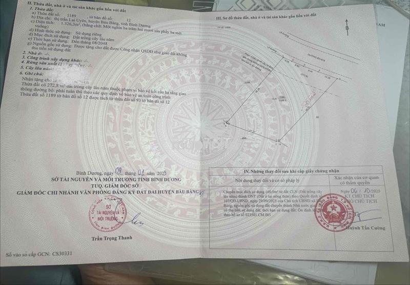 Chính chủ bán đất mặt tiền thị trấn lai uyên