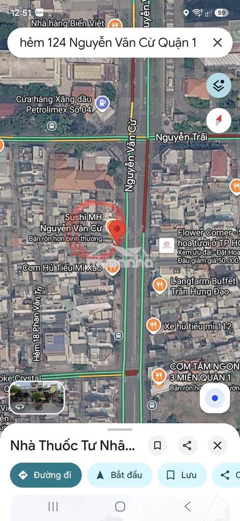 Nhà góc 2mt hẻm, cách mt nguyễn văn cừ 8m, nguyễn cư trinh,q1