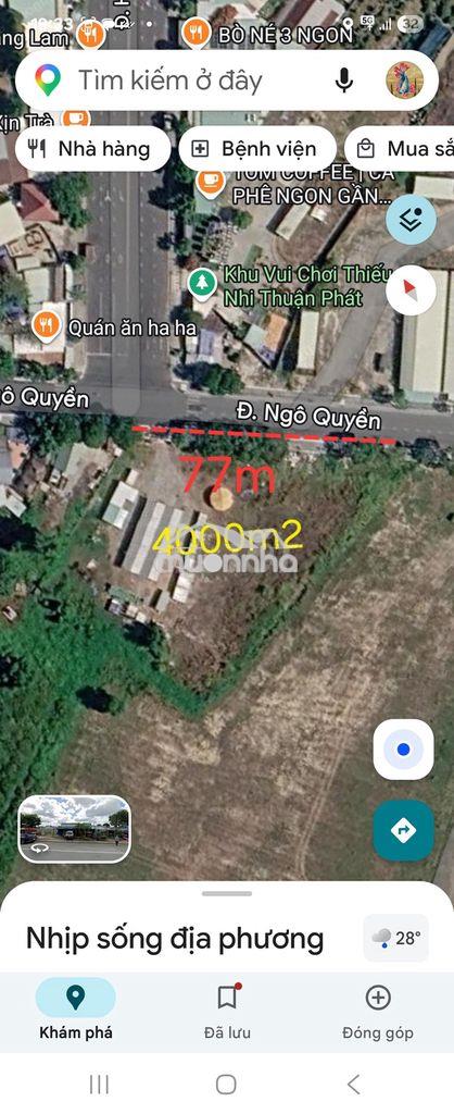Cho thuê 4000m2 đất mặt tiền gần tt hội nghị triển lãm,chợ bến cát