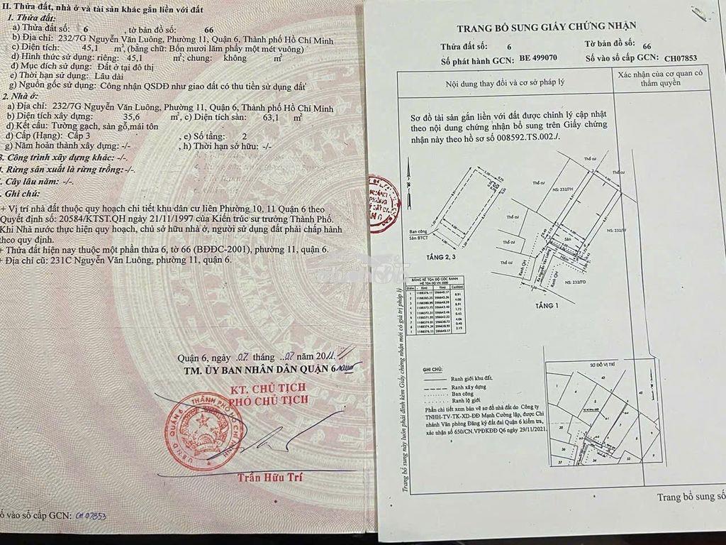 Gửi phí môi giới 70tr bán nhà hẻm 628 hậu giang , p12 , q6, vị trí - 2