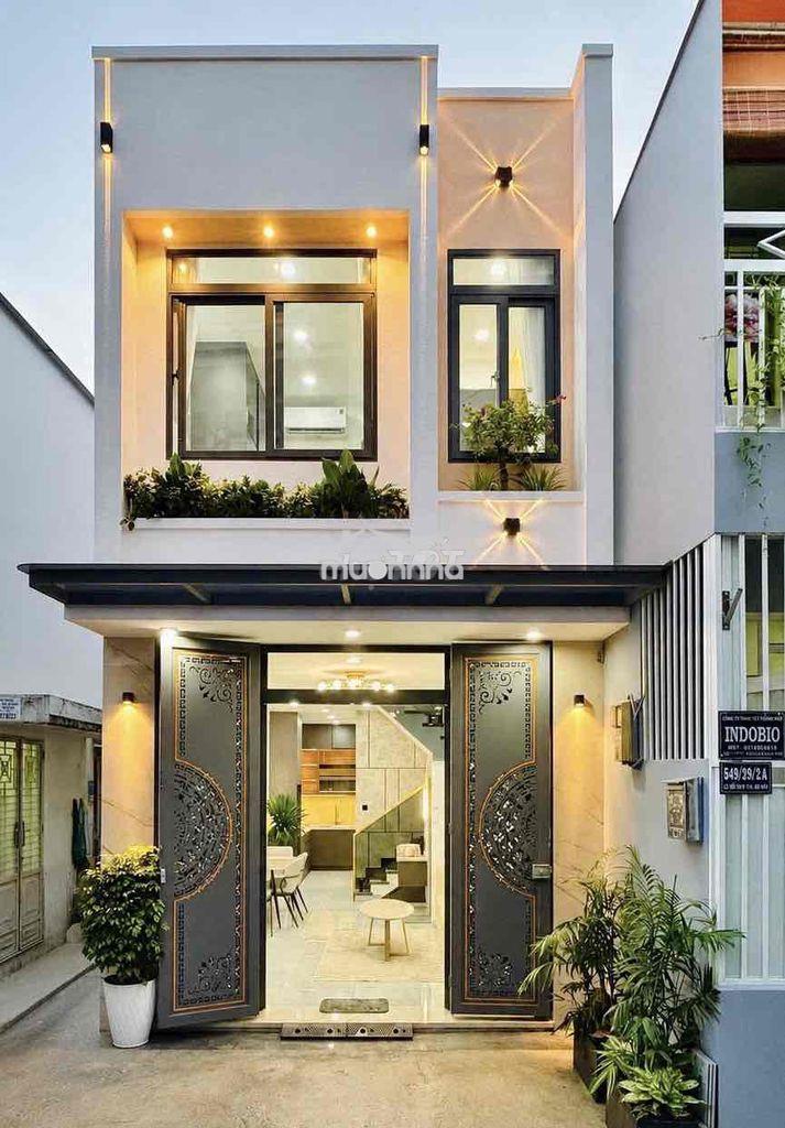 Nhà mới 1 trệt 1 lầu -hẻm xe hơi -góc 2 mặt tiền lê văn thọ