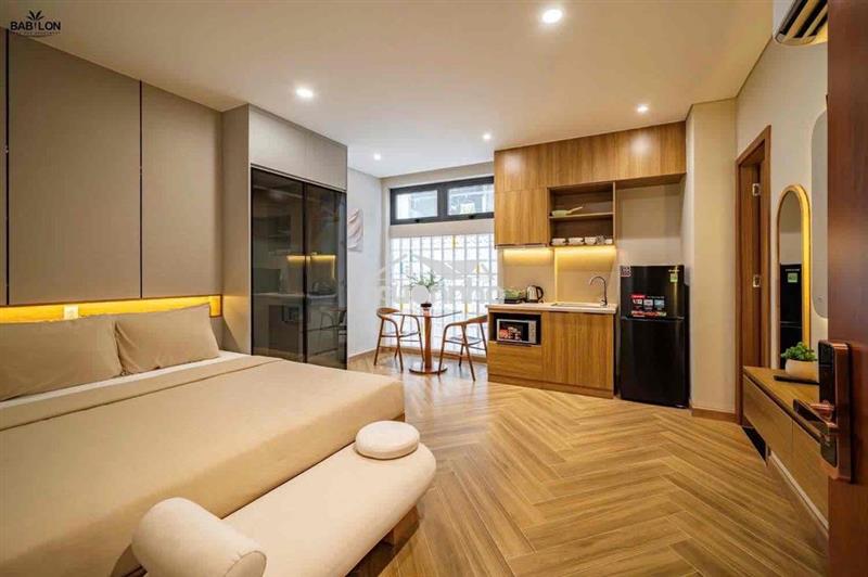 Cho thuê căn hộ studio tone gỗ sang trọng ở kdc himlam gần lotte,tdtu