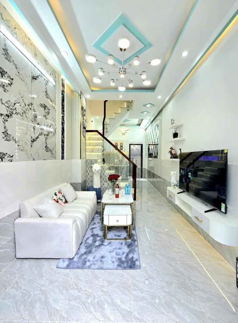 Bán nhà mới xây dựng cách đường xe hơi vài căn đc: đầu đường đào tông nguyên - nhà bè - 2
