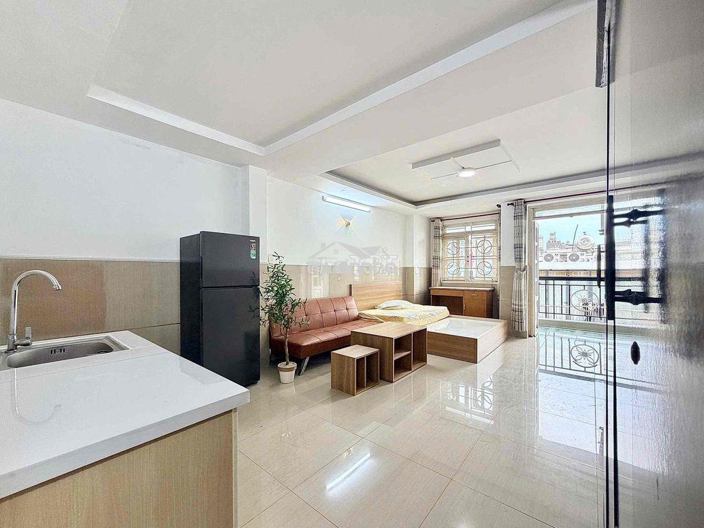 Cho thuê phòng ban công gần emat phan huy ích full nội thất mới - 3