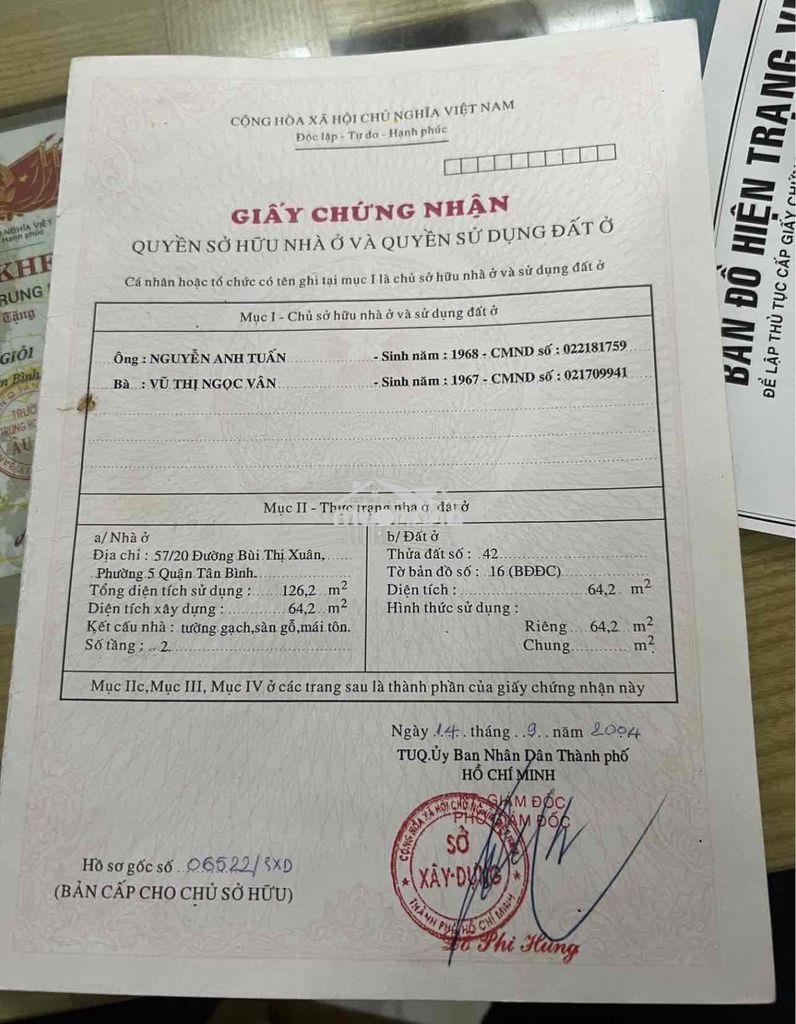 Bán nhà hẻm xe hơi 1219/43 hoàng sa 4.5x15 1lầu
