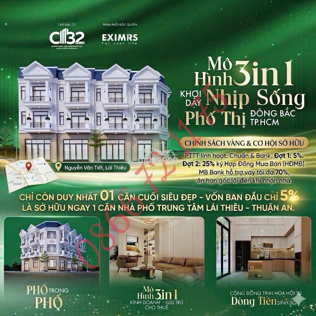 Bán nhà phố lái thiêu tp.thuận an - tphcm cách cầu phú long q12 7p - 3