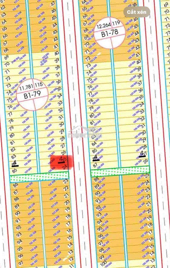 Bán cặp đất liền kề cồn dầu kẹp vệt cây xanh . giá 14,5 tỷ, đông nam