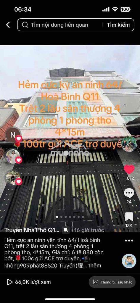 🌹100tr gửi ace: nhà btct 4 tầng 4*14m(hoan công đủ)