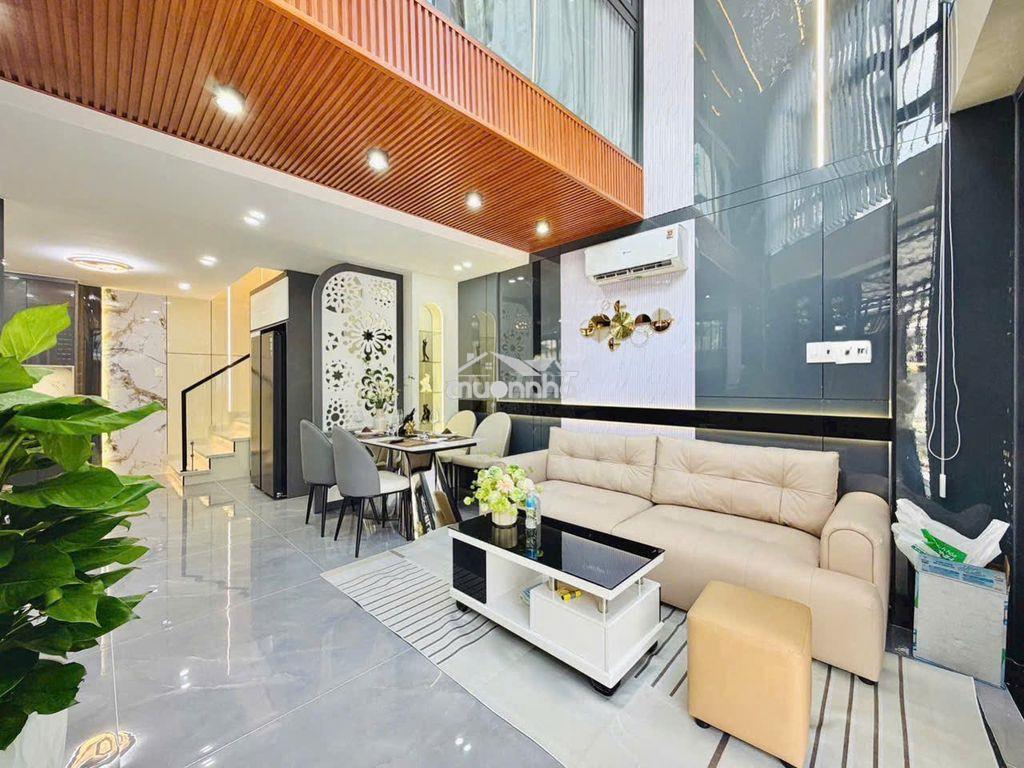 Nhà đẹp bình lợi. dt 4x18m.trệt 2 lầu st hẻm thông 12m - 4