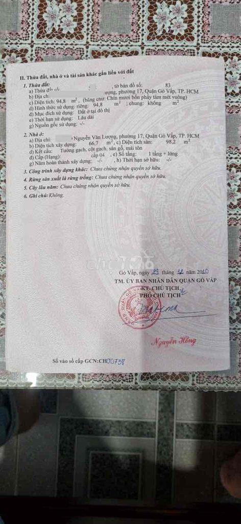 Nhà đất đẹp hẻm xe hơi nguyễn văn lượng - đối diện lotte mart gò vấp