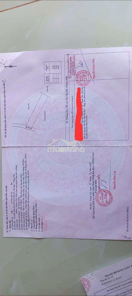 Bán đất có 100m2 thổ cư