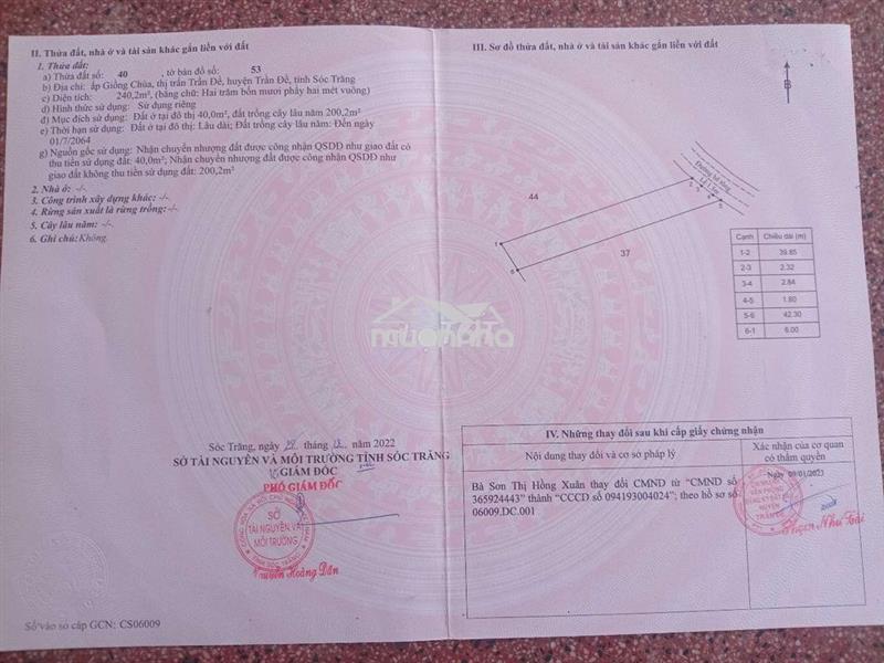 Cần bán 6,96m đất nền thổ cư mặt tiền lộ bê tông  trên 3m trung tâm tđ