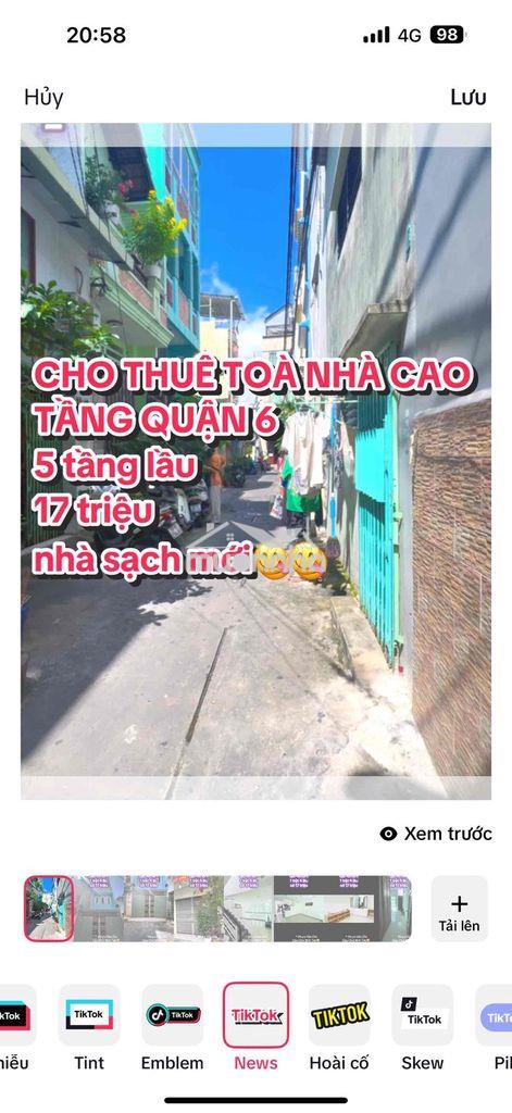 Cho thuê nhà 6 phòng q6, 17tr/tháng, hẻm thông phạm văn chí q6 chủ ok - 3