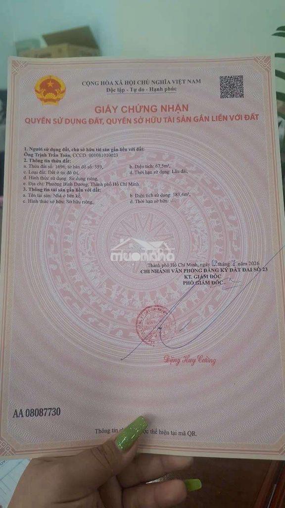 Bán nhà ngộp mt đường huỳnh văn lũy phường bình dương 