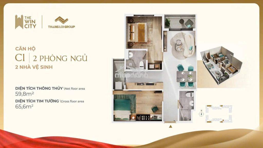 Thanh toán 320tr có ngay căn 2pn tặng full nội thất. nh hỗ trợ 80% - 4