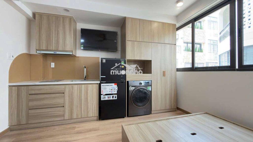 Studio mới 100% cửa sổ tone gỗ máy giặt riêng gần phạm văn đồng - Ảnh 3