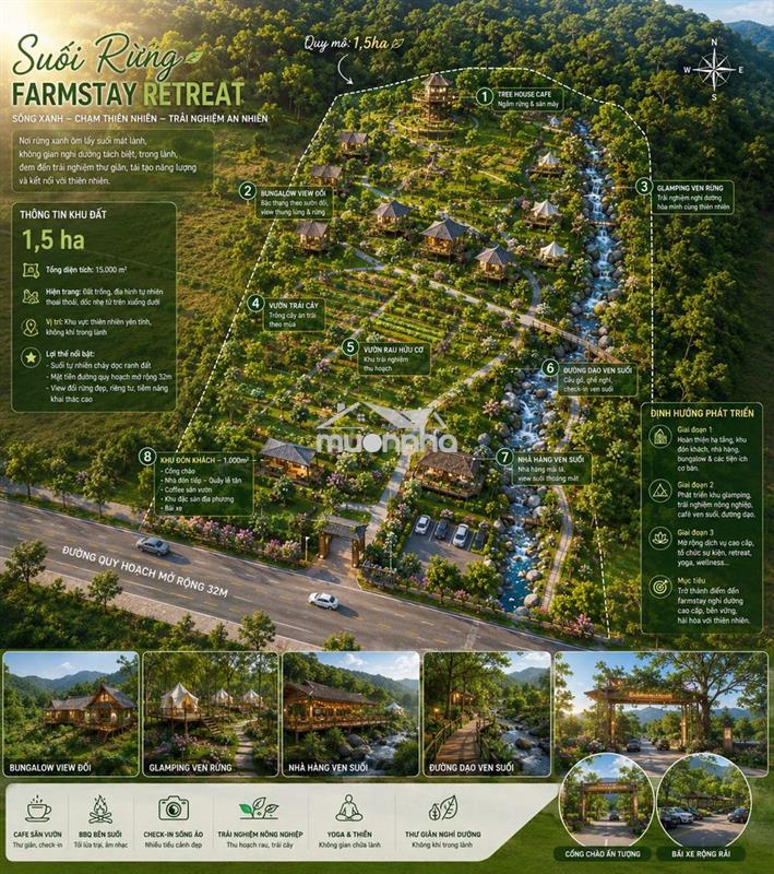 Bán farm 18.000m2 mặt tiền đường mở rộng 32m - cách tt bmt chỉ 15km