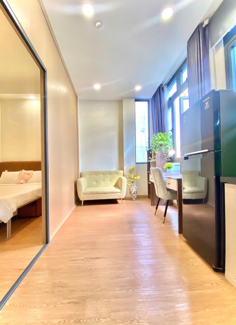 🏡 Căn hộ 1 phòng ngủ ban công, thang máy, nhiều cửa sổ quanh phòng, hầm xe lớn – hoàng hoa thám, bình thạnh gần quận 1 gần uef hutech hiu uth ftu