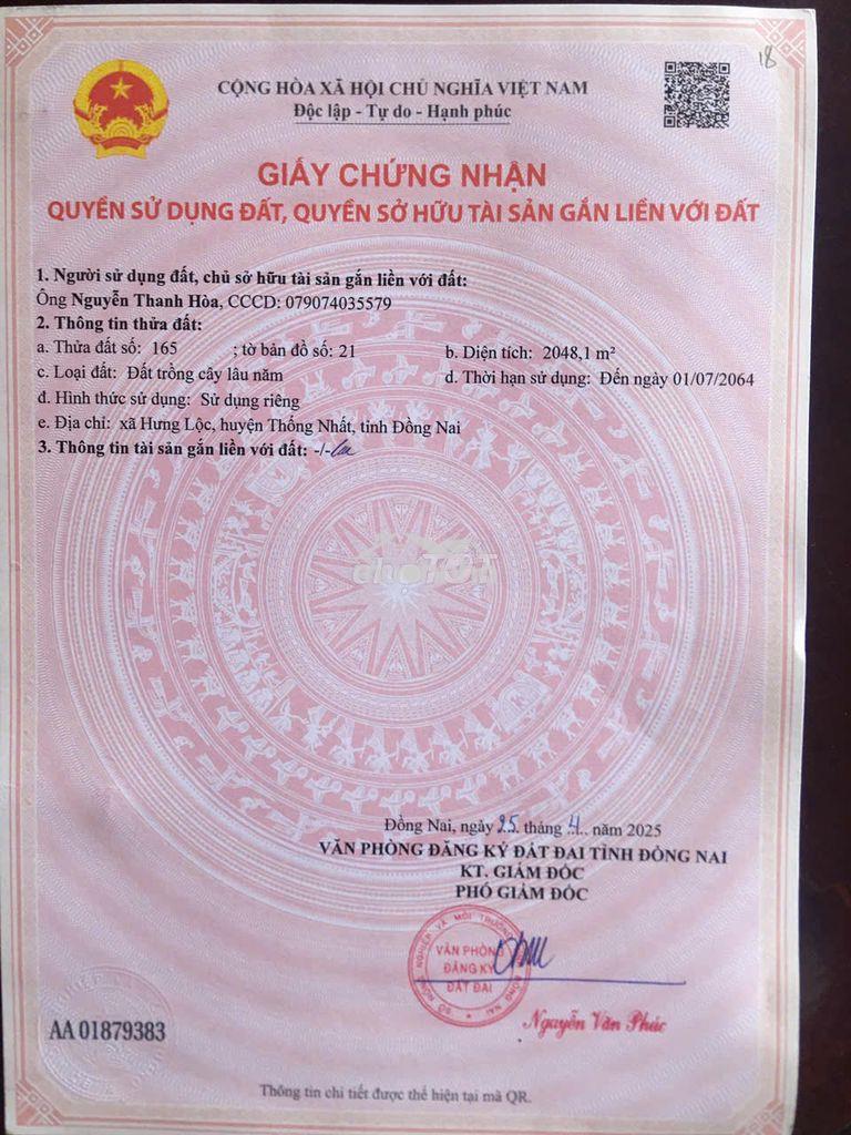 Bán rẻ đất thổ cư ngang 10m dài 27m (270m2 cho 2 nền) giá 1,38 tỷ - 2