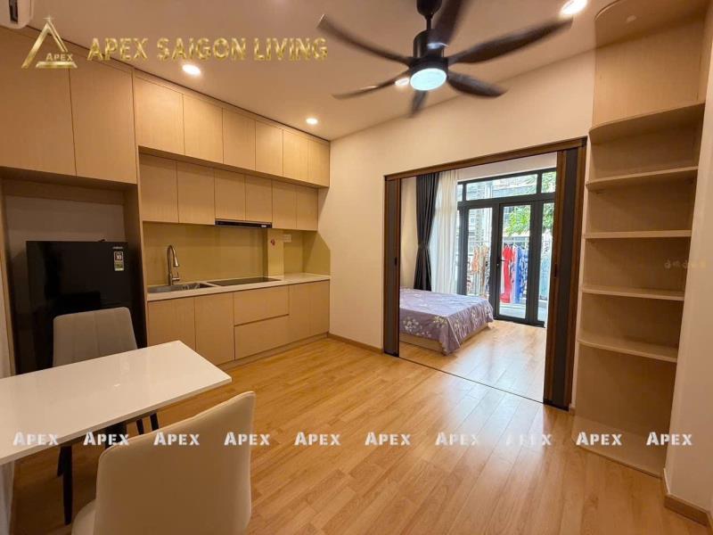 Cho thuê căn hộ 1 phòng ngủ ban công sáng thoáng full nội thất gần chợ bà chiểu tiện đi trung tâm bùi đình tuý bình thạnh