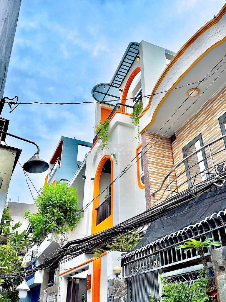 Nhà mới tân hoà đông, 56m2, 3 tầng , 4pn, hẻm 4m ngay chợ phú lâm