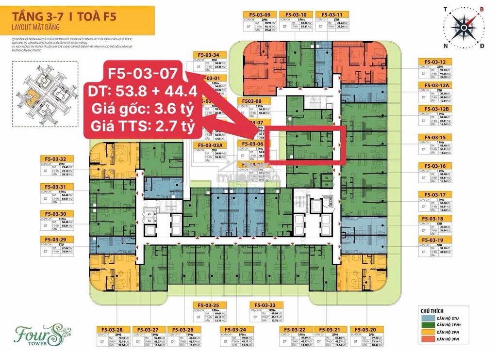 Bán căn sân vườn 98m2 fours tower chỉ 2.7 tỷ full giá - chiết khấu 24% - Ảnh 3
