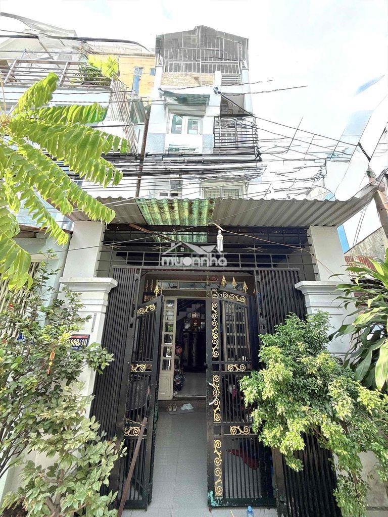 Nhà hẻm 4m, xây 4  tầng, dt đẹp (4x15m), nở hậu, gần mt dương bá trạc