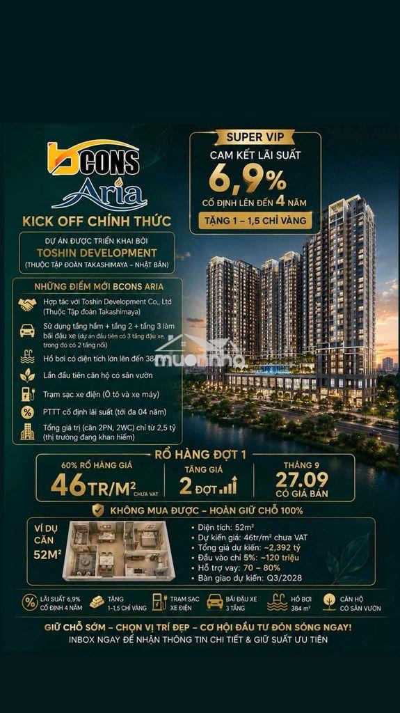 Căn hộ 2pn-2wc bcons aria ngay làng đại học tp.hcm chỉ từ 2,5 tỷ - Ảnh 3