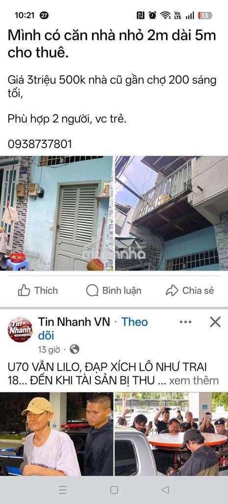 Cho thuê nhà nguyên can 