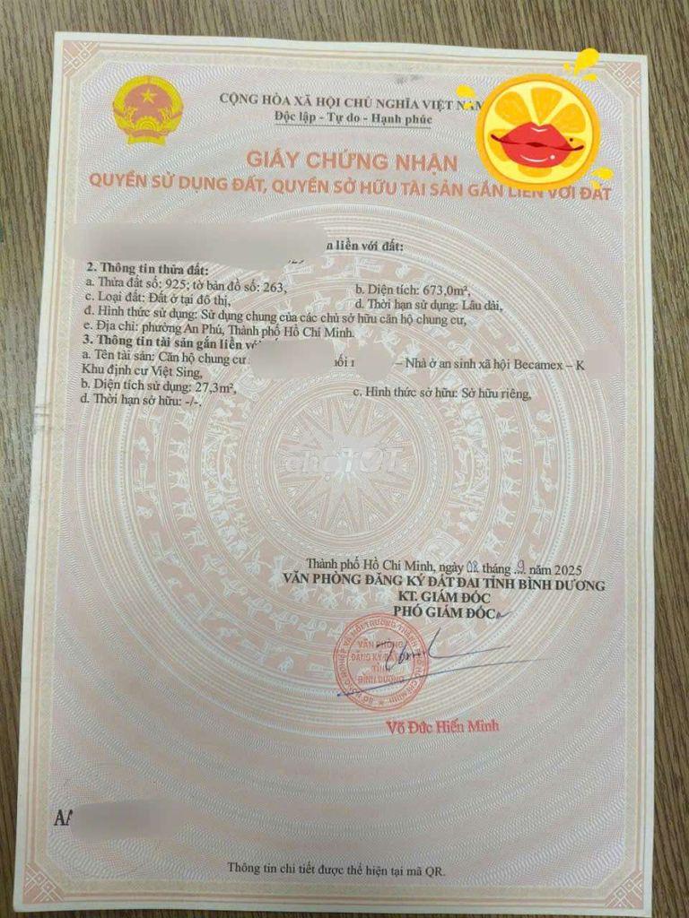 Khu dân cư việt sing vsip 1. có sổ hồng 545 triệu