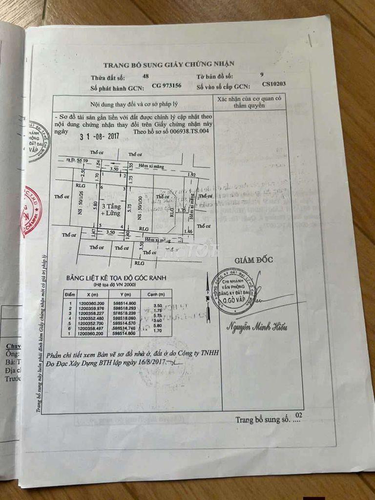 Nhà 4 tầng hẻm thông phạm văn chiêu gò vấp sổ riêng hoàn công đủ - Ảnh 3
