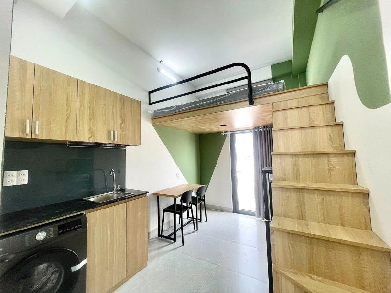 Cho thuê căn hộ tại bình thạnh, full nội thất, ban công, máy giặt riêng, thoáng mát, gần chợ bà chiểu, hàng xanh