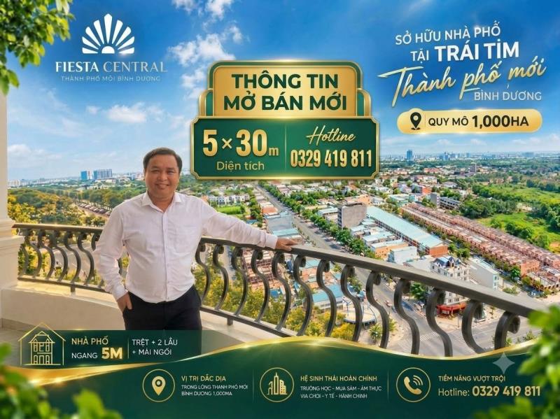 Fiesta central – nhà phố thương mại vị trí đẹp, giá chỉ từ 4,6tỷ/căn 🔥